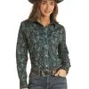 PANHANDLE Women's Rock & Roll Cowgirl Snap Front Shirt #RRWSOSRZ13