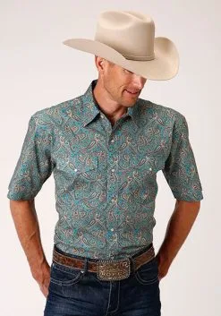 Roper Apparel Men's Roper Snap Front Shirt #03-002-0225-4010BU