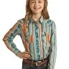 Girl's Rock & Roll Cowgirl Snap Front Shirt #RRGSOSR095