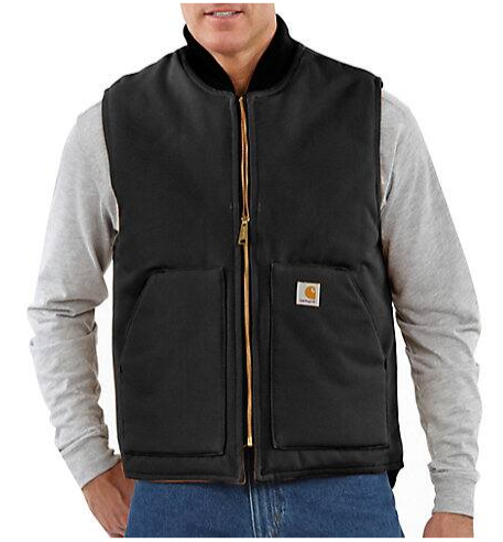 Men's Carhartt Relaxed Fit Firm Duck Insulated Vest #V01-BLK 3 Men's Carhartt Relaxed Fit Firm Duck Insulated Vest #V01-BLK