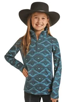 ROCK & ROLL COWBOY Girl's Powder River 1/4 Zip Pullover #PRKO91RZXR