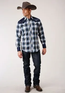 Roper Apparel Men's Roper Snap Front Shirt #01-001-0016-4027BU -Men's Plaid Shirt Sales eef9d24ac1744c07ad23b61f216bebf6