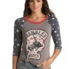 PANHANDLE Women's Rock & Roll Cowgirl T-Shirt #WLWT21XZJA -Men's Plaid Shirt Sales f37b1881781a4525e1983a4b29acfdb1