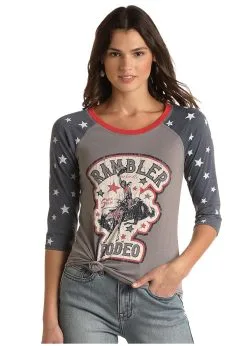 PANHANDLE Women's Rock & Roll Cowgirl T-Shirt #WLWT21XZJA
