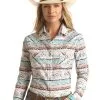 ROCK & ROLL COWBOY Women's Rough Stock Snap Front Shirt #RSWSOSRZDN -Men's Plaid Shirt Sales f6ba74483909abdbdcb4de900eefaaa0