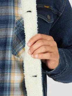 Men's Wrangler Retro Lined Denim Jacket #112318302 -Men's Plaid Shirt Sales f876a2ebd38d80e1fa266847a4df1350