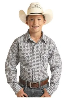 ROCK & ROLL COWBOY Boy's Rough Stock Snap Front Shirt #RSBSOSRZDC