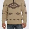 Men's Cinch 1/4 Zip Aztec Print Pullover Sweater #MWK1560002KHA -Men's Plaid Shirt Sales fc4a00c2c1a76bef6f62f3eb3eb3689b