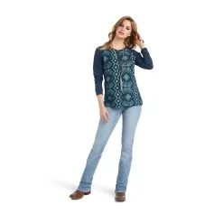 Women's Ariat REAL Printed Henley T-Shirt #10042300 -Men's Plaid Shirt Sales fe459702608a3e736ed00b2d102e3cb7