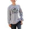 Boy's Cinch Grey Long Sleeve T-Shirt #MTT7630010HGY-C -Men's Plaid Shirt Sales ffb1ccda7aec1283444ef2035bb272d3