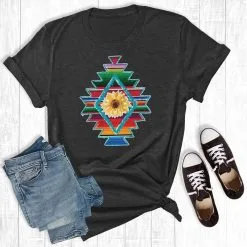 REBEL & ROSE Women's Rebel Rose Serape Sunflower T-Shirt
