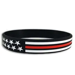 Thin Blue Line USA Thin Red Line American Flag Bracelet #TRL-AM-BR