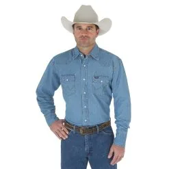 Men's Wrangler Authentic Cowboy Cut Snap Front Work Shirt #70127SW